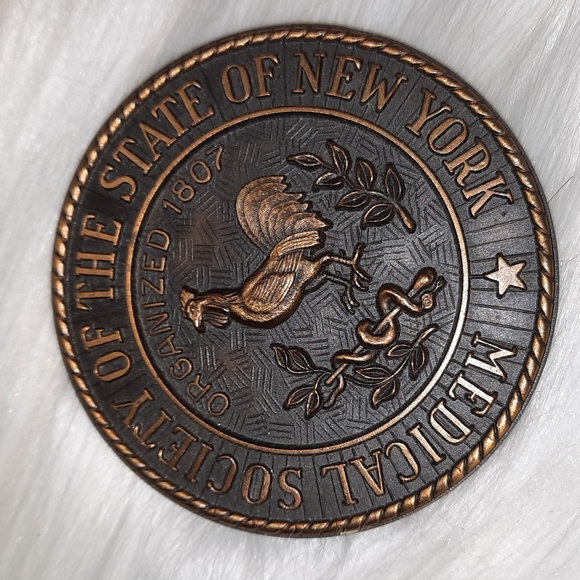 None Other - Vintage paperweight bronze. Felted back. Medical society NY